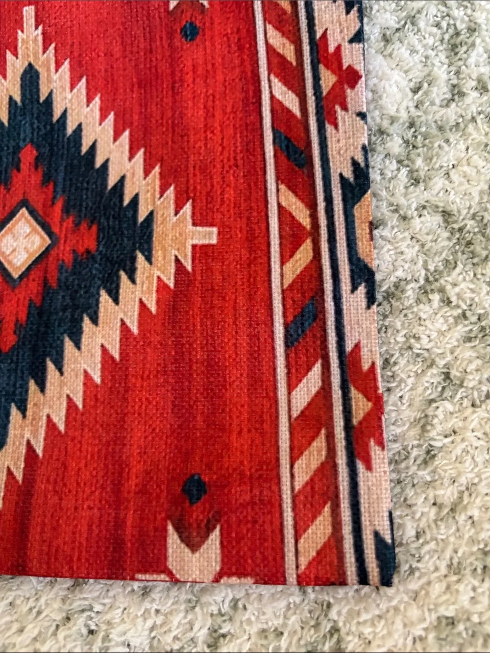 Navaho Santa Fe Stylized Red Geometric Southwestern Travel Bag NWT 8.5x7.75”